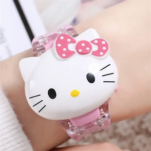 哈喽kt猫电子表发光带音乐keiti猫手表kiti猫玩具kitty猫礼物女