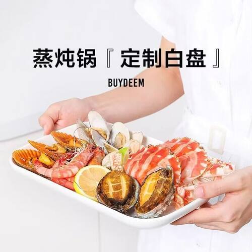 北鼎长方形陶瓷蒸鱼蒸菜盘