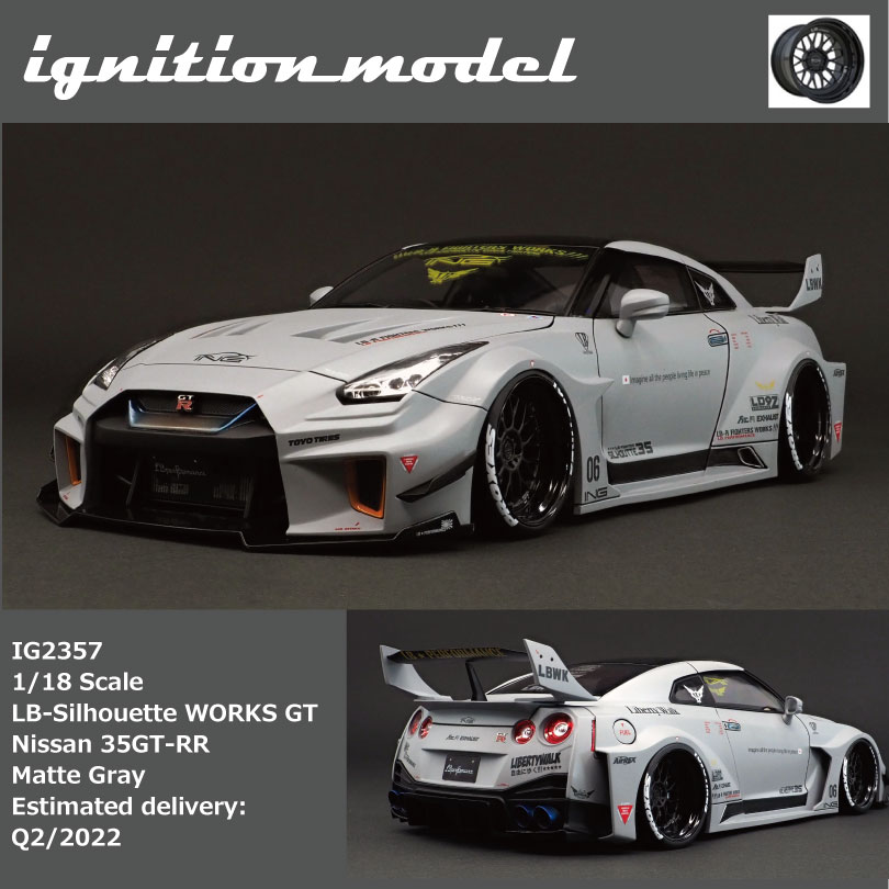 新品订 ig 1:18 日产 nissan gtr r35 35gt-rr lb 战斗灰 车模