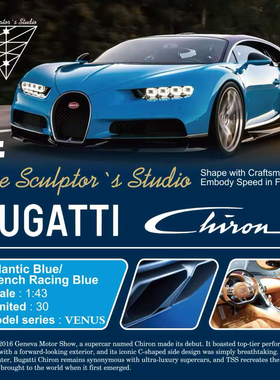 TSS 1:43 布加迪 Chiron 奇龙 发布色 银色 树脂高端模型