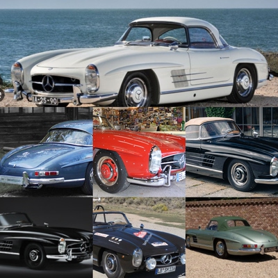 新品定 CMC 1:18 奔驰 300 SL W198 合金全开汽车模型