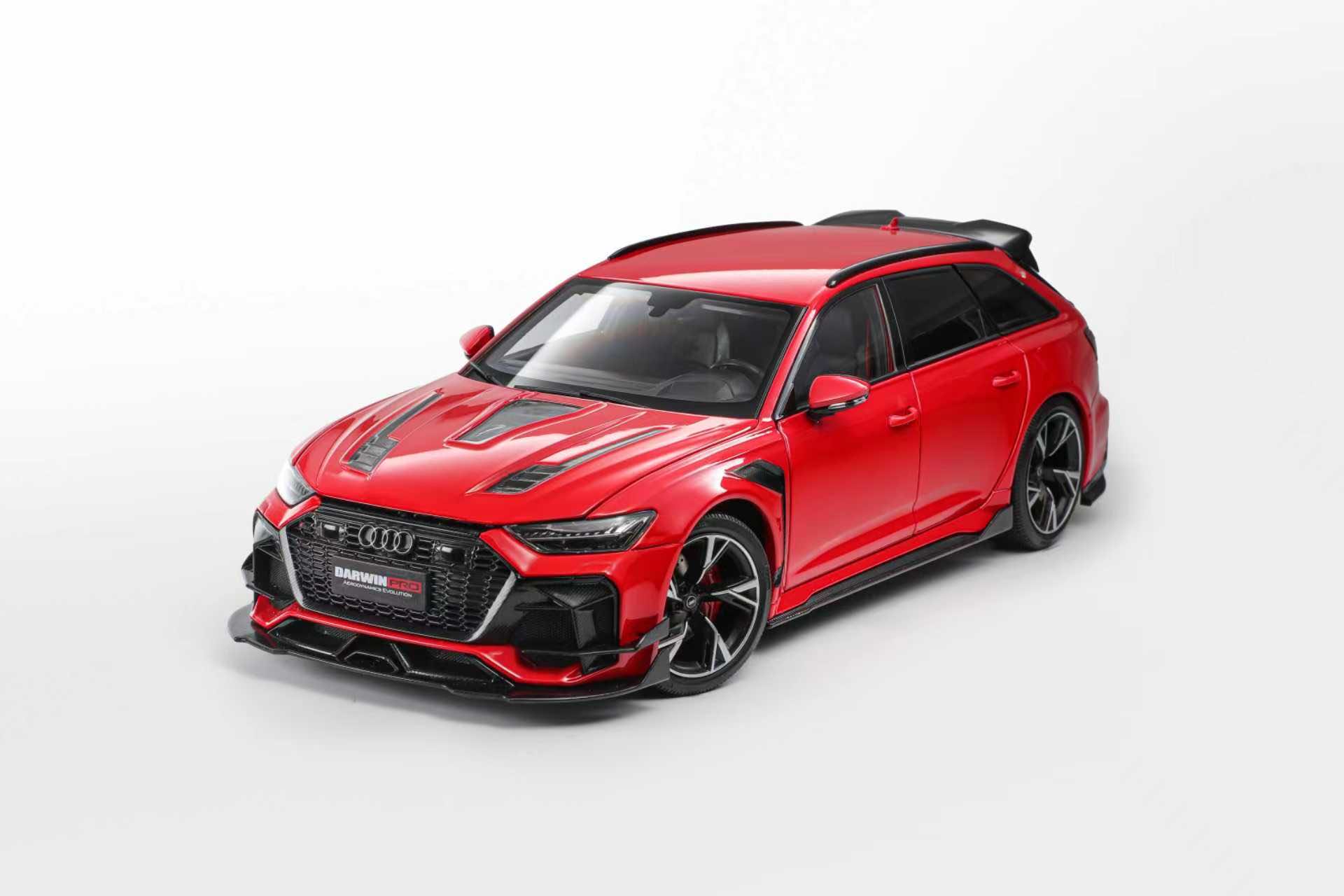 Kilo 1:18 奥迪 RS6 Darwin 宽体改装版 合金全开汽车模型
