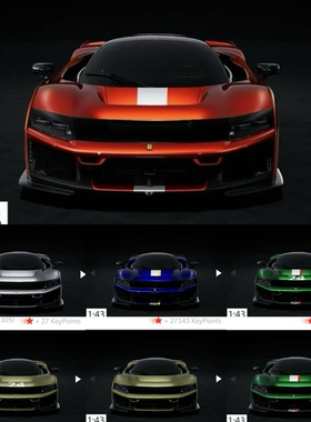 新品定BBR 1:43 法拉利 F80 新马王 标准红 树脂车模