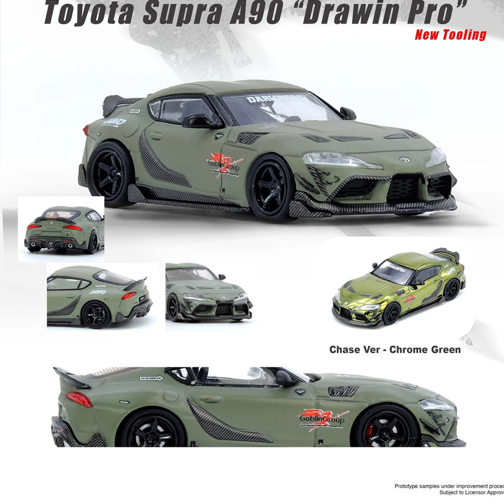 [程逸预售]INNO 1:64 丰田SUPRA A90 DARWIN PRO 哑光绿 合金车模