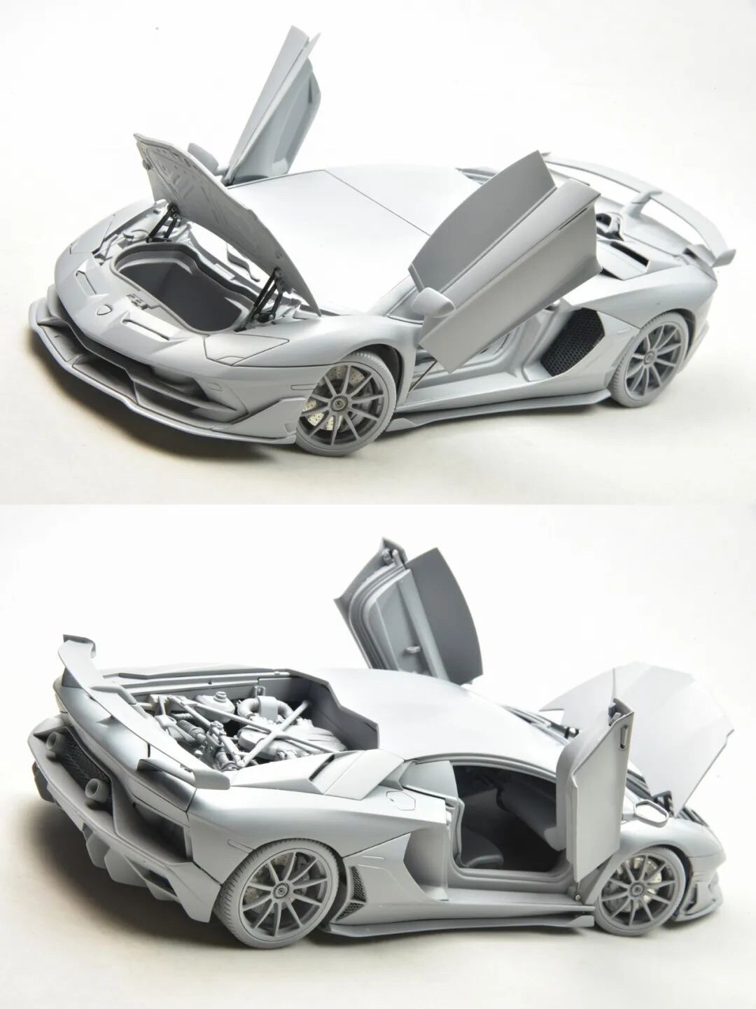 新定 EVA 1:18兰博基尼 Aventador SVJ汽车模型白色合金全开-封面