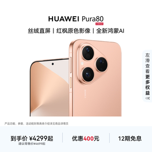 Pura HUAWEI 丝绒直屏红枫原色影像鸿蒙AI北斗卫星消息华为手机华为官方旗舰店国家补贴 12期免息
