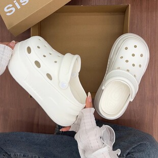 增高鞋 夏季 洞洞鞋 云朵凉鞋 厚底拖鞋 eva沙滩鞋 2026新款 女外穿时尚