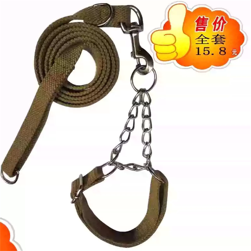 一拉灵缇犬锦纶帆布军绿色牵引绳