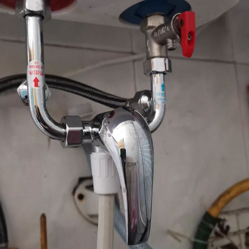电热水器U型明装混水阀水阀配件家用浴室淋浴开关冷热水龙头通用