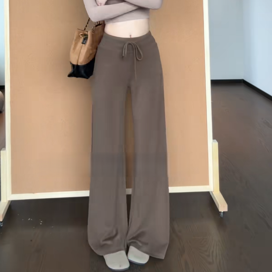 焦糖拿铁色窄版抽绳丝滑直筒卫裤春秋高腰百搭舒适软糯垂感休闲裤,女装/女士精品,大码裤装,淘宝优惠券,粉丝福利购,淘宝优惠卷