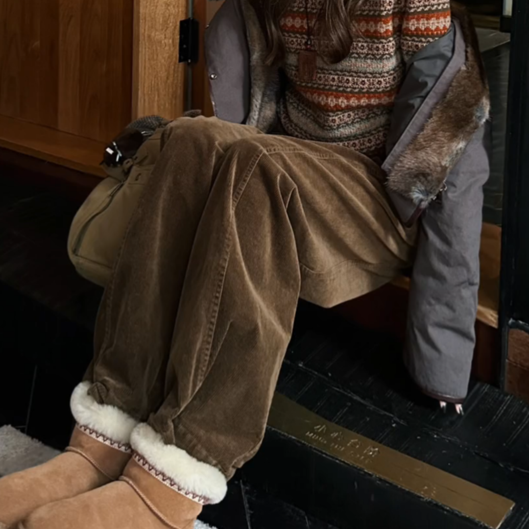 美拉德棕色灯芯绒厚实阔腿裤女冬季新款时尚百搭高腰显瘦休闲长裤,女装/女士精品,大码裤装,淘宝优惠券,粉丝福利购,淘宝优惠卷