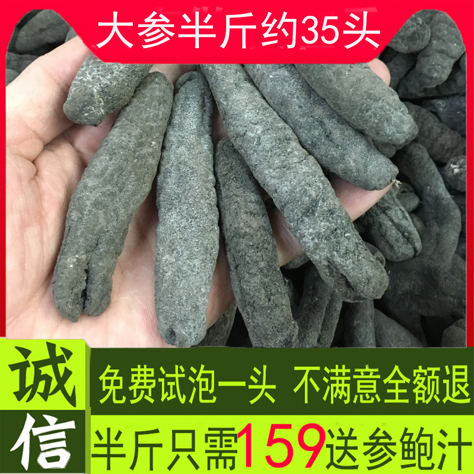 大号野生海参干货半斤250g 海参无刺米刺参非进口即食海参辽参