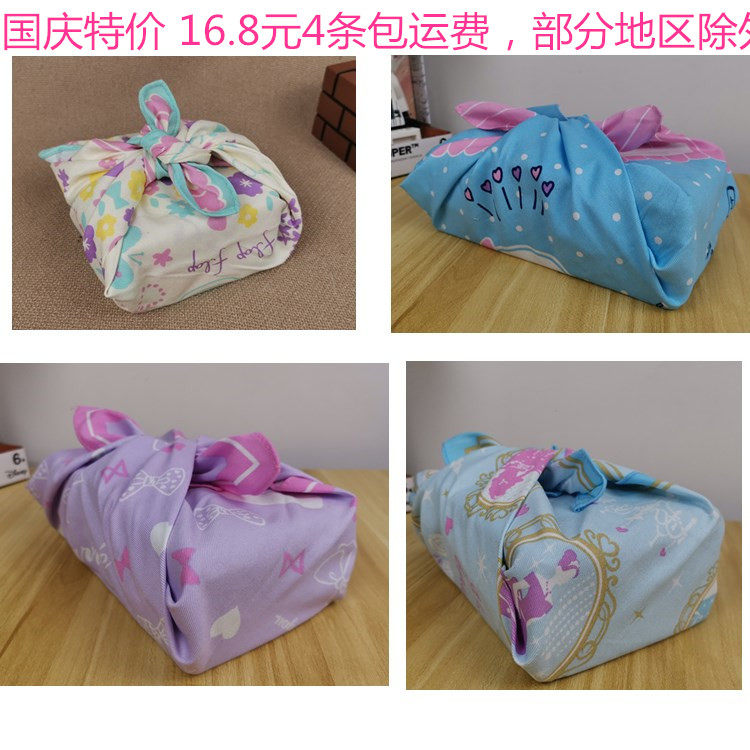 VX-towel-06 日本儿童餐布 纯棉斜纹布餐巾 餐垫 包裹巾 公主一组