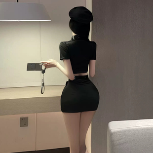 你被捕啦~新款内衣制服性感短裙露腰套装夏季女款