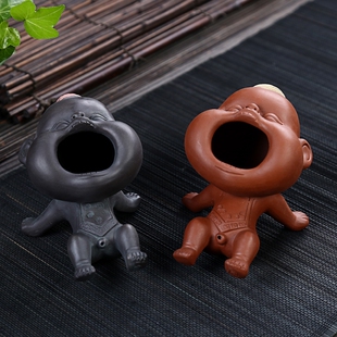 紫砂茶宠摆件精品可养创意喷水尿童茶漏茶滤茶玩茶桌茶盘茶具配件