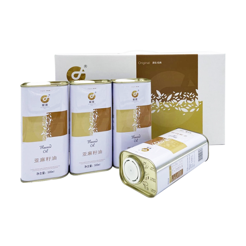 爱度亚麻籽一级冷榨油食用油500ml*4包邮