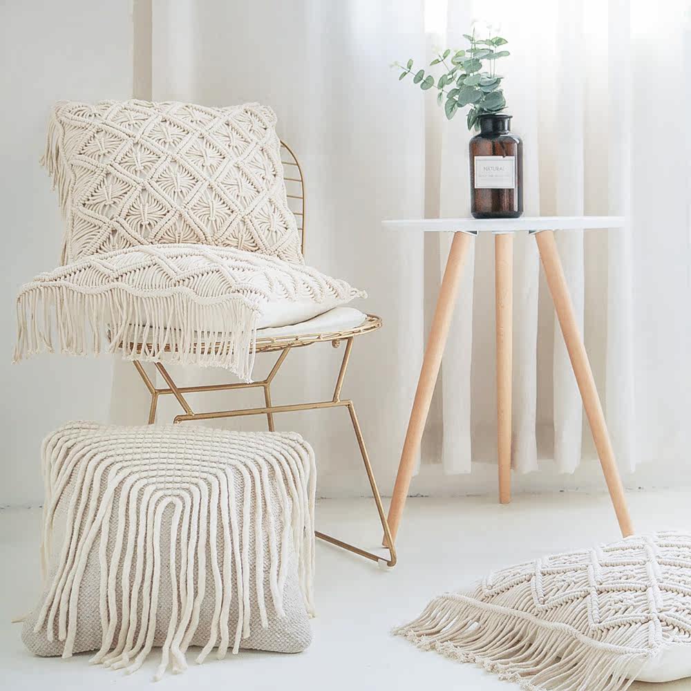 亿纺家-印度进口流苏棉靠枕波西米亚风手工编织抱枕套靠垫|msdalam kategori rumah Fabrik, bantal/bantal - dari Buy2taobao.com untuk memberikan perkhidmatan ejen Taobao profesional membeli