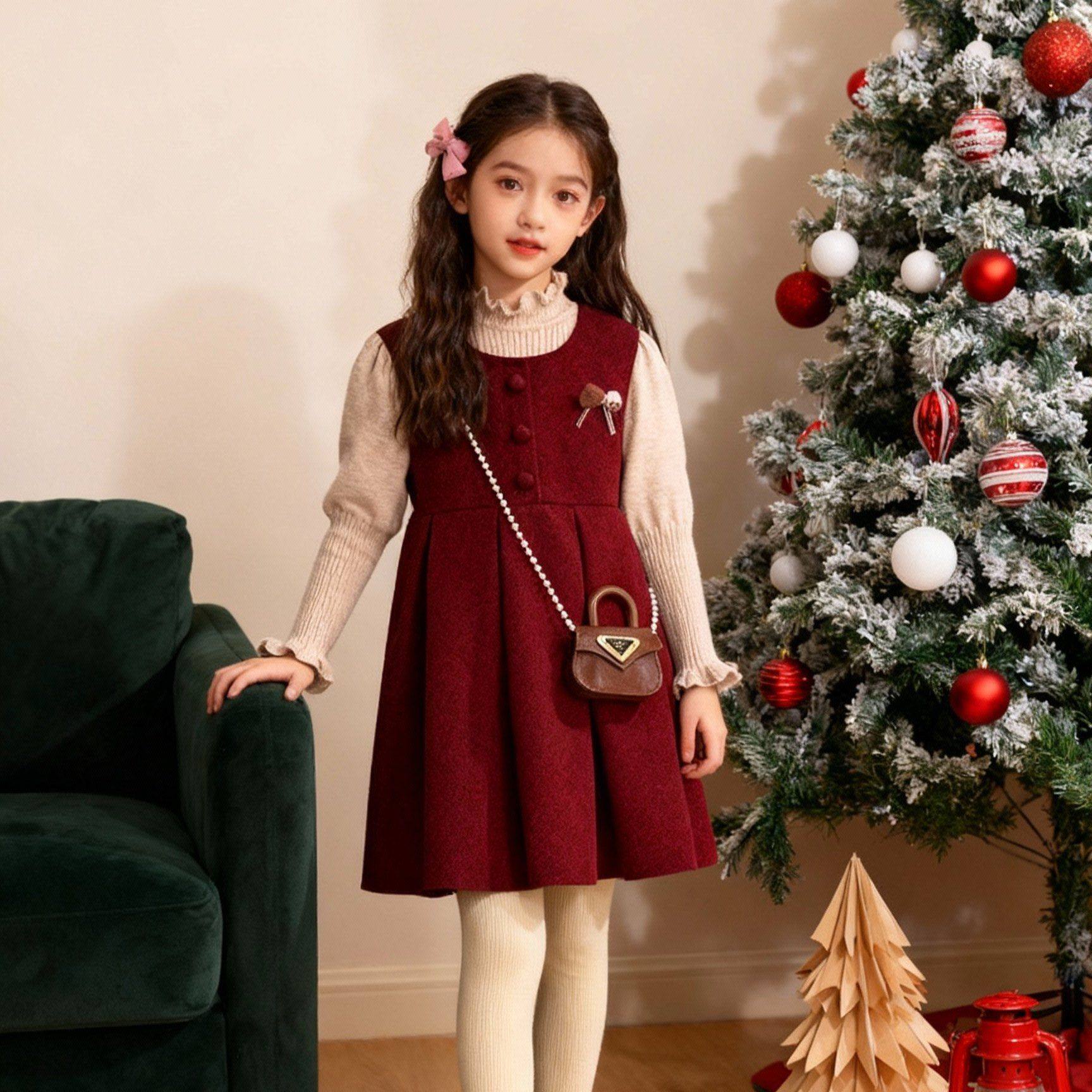 女童红色拜年服连衣裙2026新款冬季大童女孩过年毛衣裙子女童套装,童装/婴儿装/亲子装,连衣裙,淘宝优惠券,粉丝福利购,淘宝优惠卷