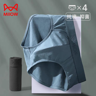 抗菌透气底裤 男士 三角裤 猫人纯棉三角内裤 短裤 薄款 男生大码 男夏季