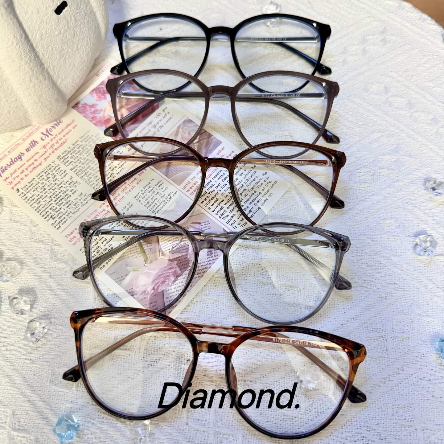 54mm复古眼镜框女近视防蓝光百搭镜架素颜大框眼镜显脸小8172