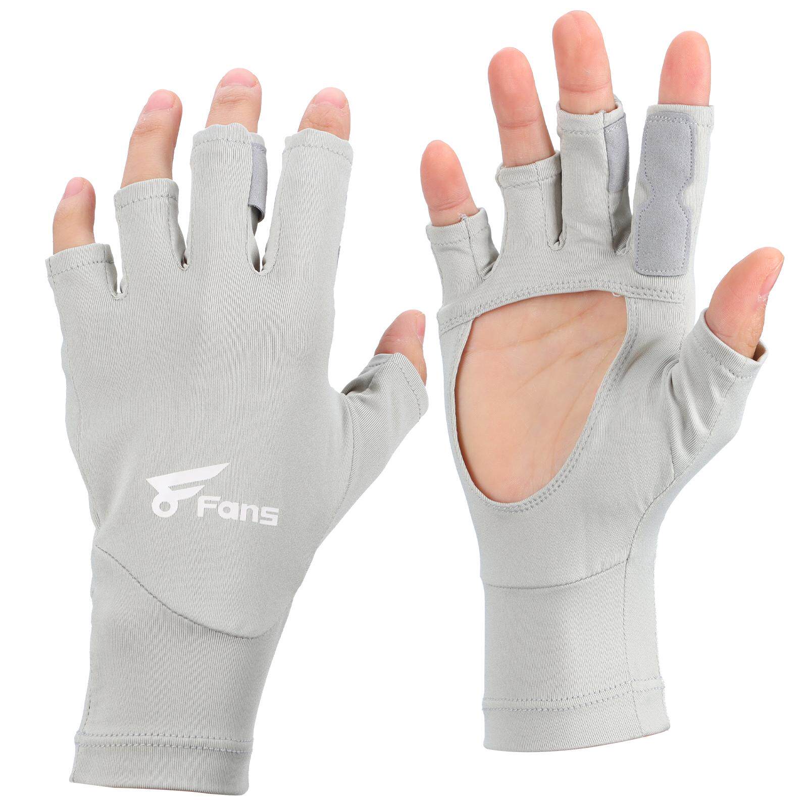 8Fans夏季半指防晒手套薄款钓鱼路亚飞钓冰丝吸汗高弹镂空掌心