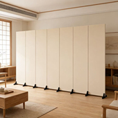 屏风隔断客厅折叠移动简约现代奶油风卧室家用办公室米白色遮挡板