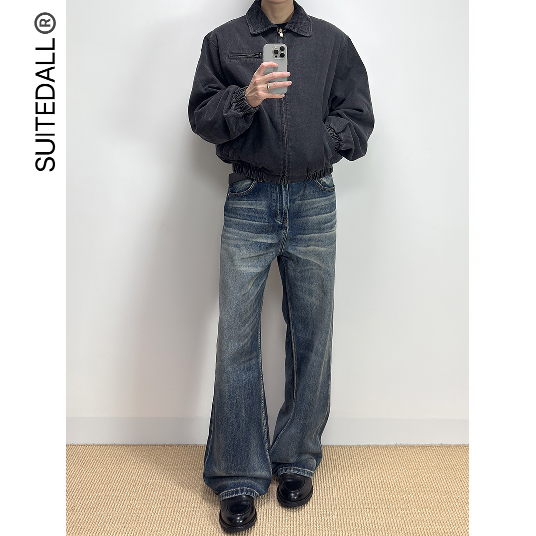 ALLFIT刀锋猫须蓝牛仔裤