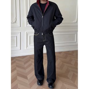 ALLFIT 手缝线原色牛仔裤 cleanfit不褪色A字宽松直筒长裤男女