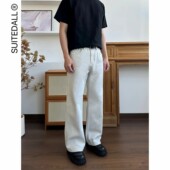 ALLFIT 子 宽松直筒微喇叭休闲男女长裤 2021M 水泥骨白牛仔裤