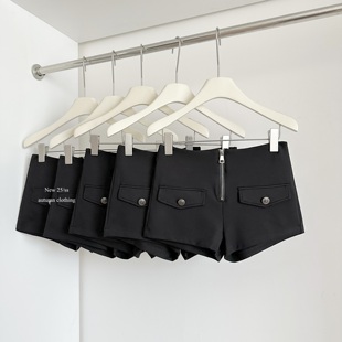 子百搭显瘦高腰短裤 裤 女秋冬2025年超火 高克重罗马布收腹休闲裤