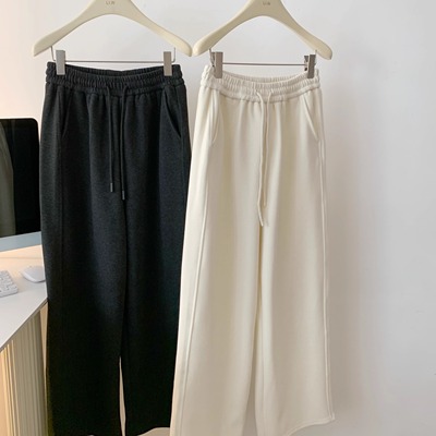 2025超火的加绒裤子阔腿裤女秋冬