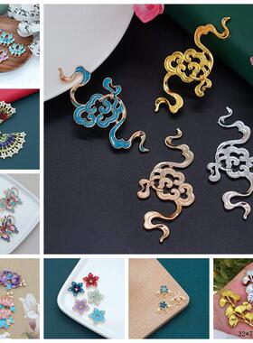 合金电泳保色双面飘带祥云配件diy古风汉服敦煌璎珞项圈发簪配饰