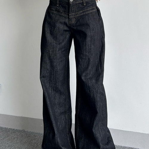 美式复古原色弯刀牛仔裤