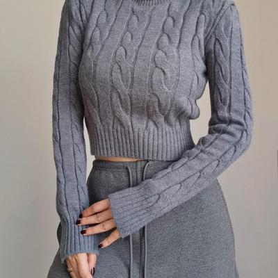 半高领针织麻花毛衣2025秋冬新款