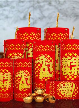 2026年开门红布置马年保险公司职场布置仿真鞭炮摆台新年银行元旦