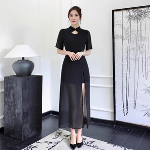 旗袍新款2024短款性感夜场长裙夜总店连衣裙桑拿洗浴工作服女技师