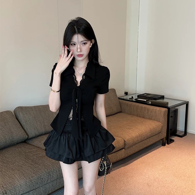 辣妹JK学院风减龄百褶裙套装