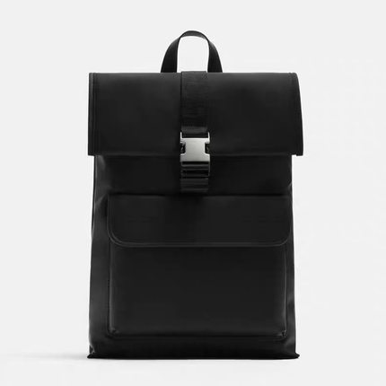 ZARA新款男包 户外通勤大容量书包休闲翻盖压胶旅行商务双肩背包