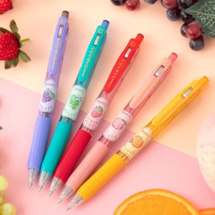 日本ZEBRA斑马彩色按动中性笔SARASA水果香味限定JJ15彩笔0.5水笔