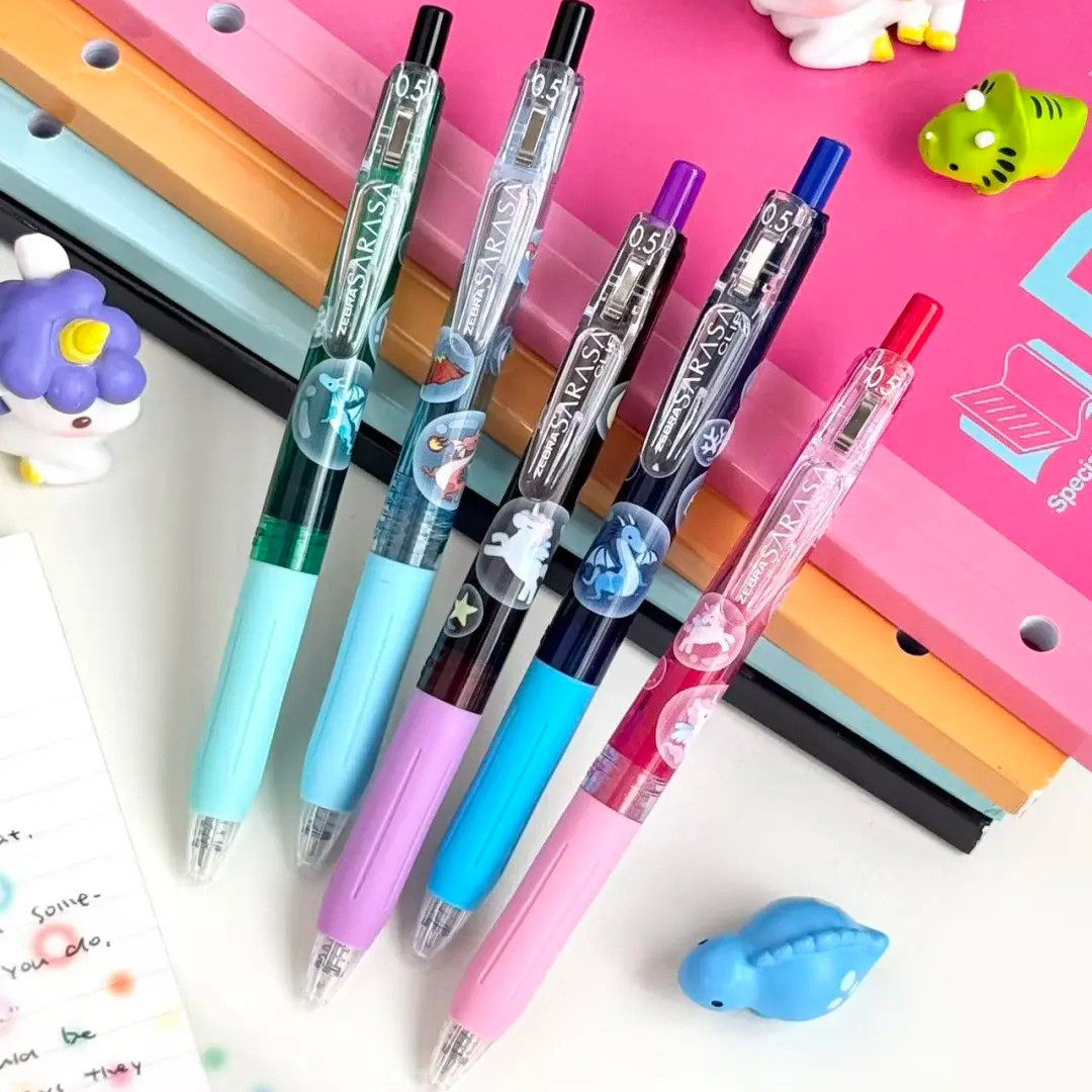 ZEBRA斑马中性笔JJ15幻想世界0.5黑签字圆珠笔考试刷题按动水笔彩