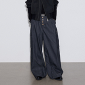 STRIPES 长裤 WORK 条纹牛仔裤 SoleMass 排扣工装 PANTS 宽松挺廓