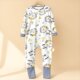 儿童连体睡衣春夏款 防着凉连袜空调服睡袋 男女宝宝中大童纯棉长袖