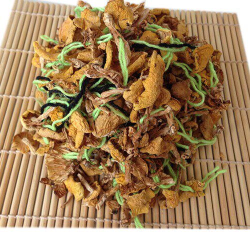 包邮 野生 小黄蘑 山蘑 新货 野生小黄菇 干货 穿线松针小黄蘑菇