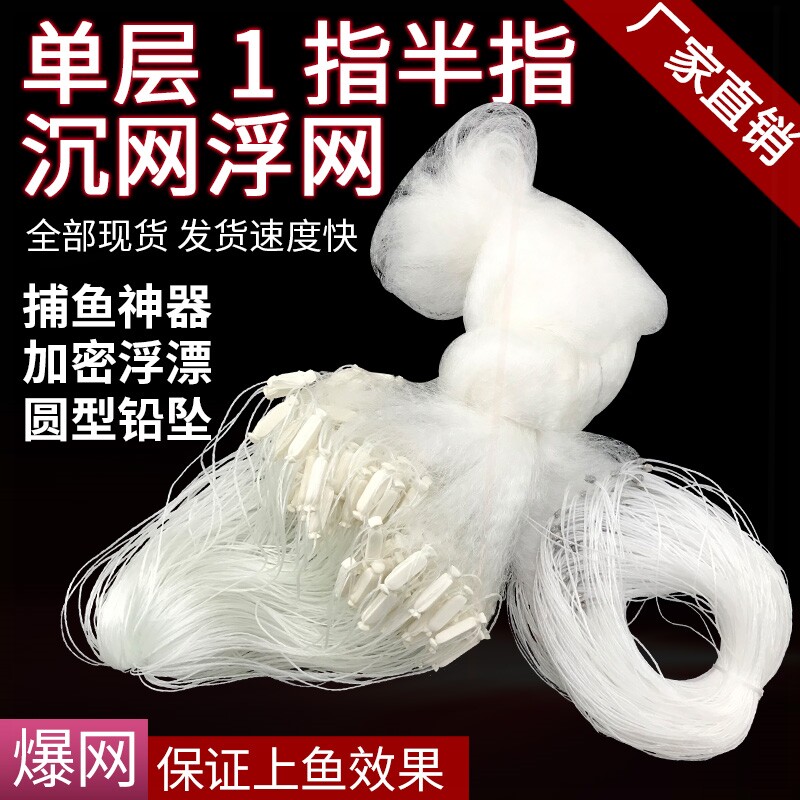柔丝单层小渔网沾白条鲫鱼网沉网