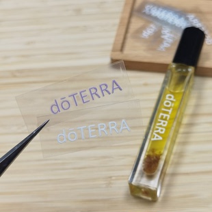 多特瑞转印贴纸UV水晶标签贴纸定制doterra英文贴撕膜留图防水