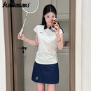 T恤花花裙2041 休闲小飞袖 Kawasaki川崎新款 羽毛球服女运动polo衫