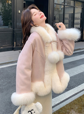 Mistletoe90白鸭绒大毛领羽绒外套秋冬新款女装毛毛保暖小个子