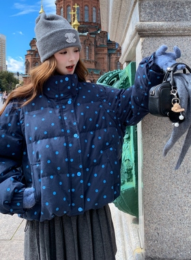 Mistletoe袖子可脱卸送披巾波点羽绒服外套女2025D9998 P255 K378