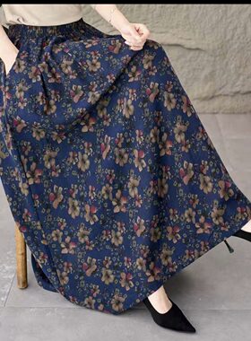 显瘦大摆长裙子中年妈妈伞裙