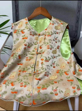 2025春季新款紫色八达晕提花马甲R国风宋锦重工气质女装百搭坎肩